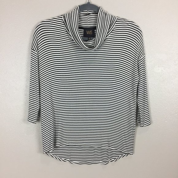 W5 Tops - Striped 3/4 sleeve Top Large